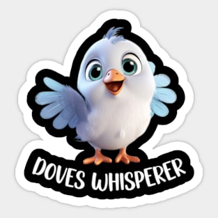 Celestial Chic Mesmerizing Doves Tee Sticker